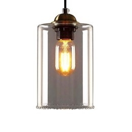 Lampadario a sospensione retrò in metallo e vetro