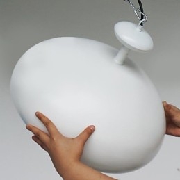 Lampada a sospensione mini moderna contemporanea effetto ciotola retrò bianco nero