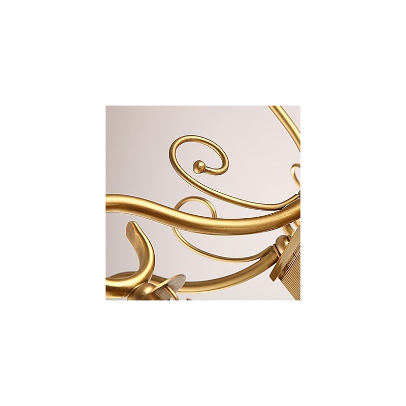 Lampadario rustico classico in metallo finitura ottone, 9 luci E26/E27, 78 cm