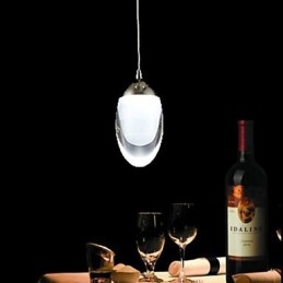 Lampadario a sospensione mini in vetro cromato LED integrato 3 W