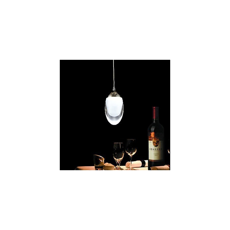 Lampadario a sospensione mini in vetro cromato LED integrato 3 W