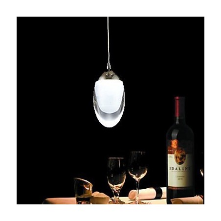 Lampadario a sospensione mini in vetro cromato LED integrato 3 W