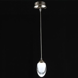 Lampadario a sospensione mini in vetro cromato LED integrato 3 W