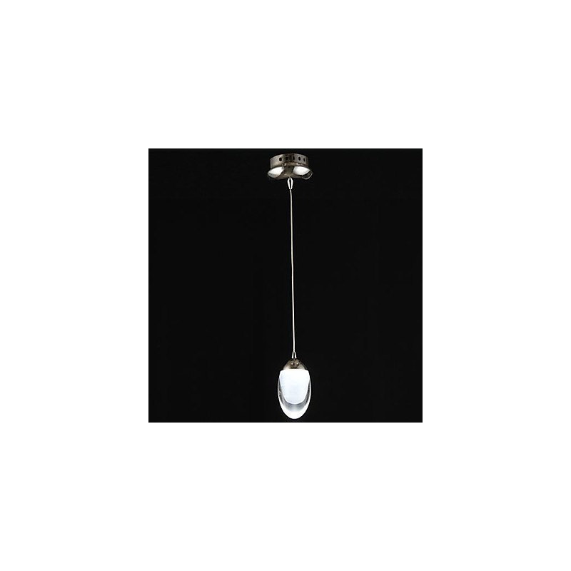 Lampadario a sospensione mini in vetro cromato LED integrato 3 W