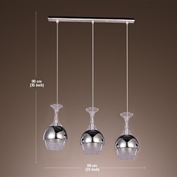 Lampadario a sospensione francese creativo a 3 luci a forma di calice
