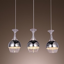 Lampadario a sospensione moderno a 3 luci a forma di calice