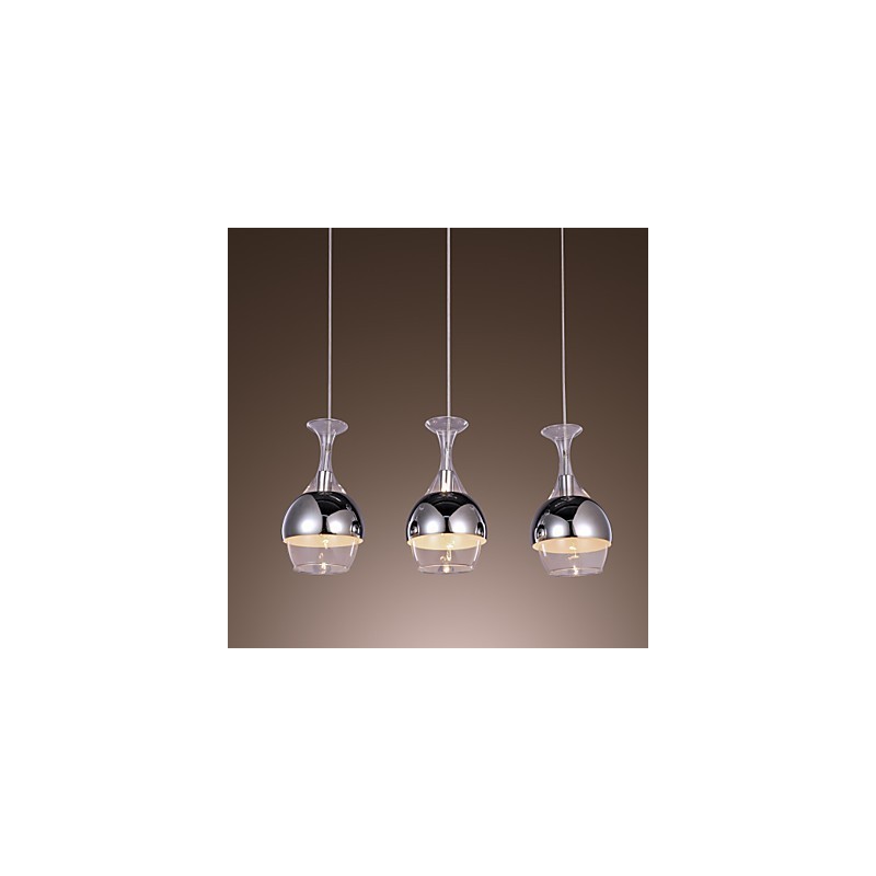 Lampadario a sospensione moderno a 3 luci a forma di calice
