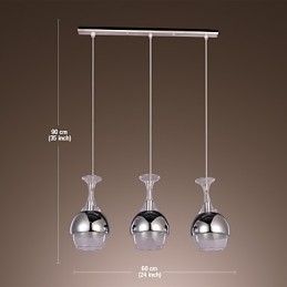 Lampadario a sospensione moderno a 3 luci a forma di calice