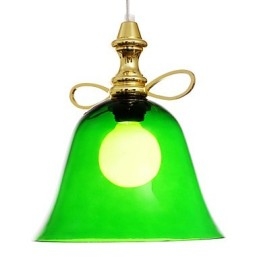 Lampada a sospensione mini ciotola moderna in metallo dorato e vetro verde