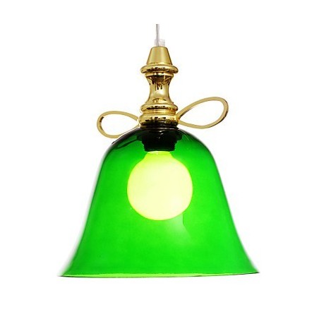 Lampada a sospensione mini ciotola moderna in metallo dorato e vetro verde