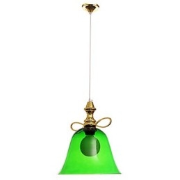 Lampada a sospensione mini ciotola moderna in metallo dorato e vetro verde