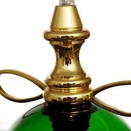 Lampada a sospensione mini ciotola moderna in metallo dorato e vetro verde