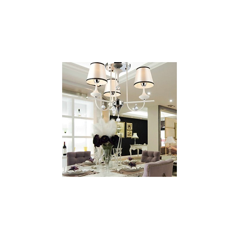 Lampadario moderno contemporaneo in metallo cromato e cristallo
