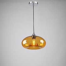 Lampada a sospensione moderna 1 luce con paralume trasparente in vetro