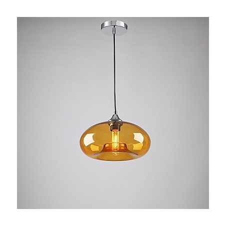 Lampada a sospensione moderna 1 luce con paralume trasparente in vetro