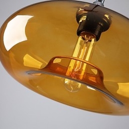 Lampada a sospensione moderna 1 luce con paralume trasparente in vetro