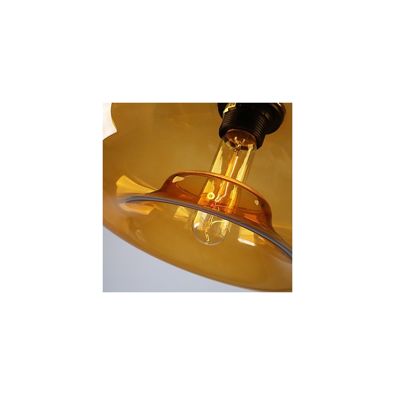 Lampada a sospensione moderna 1 luce con paralume trasparente in vetro