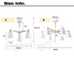 Lampadario moderno contemporaneo in legno e metallo a 6 luci