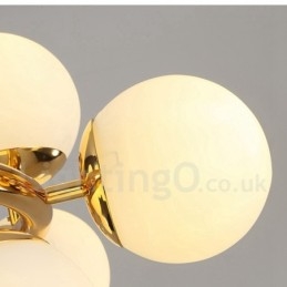 Lampadario contemporaneo a 8 luci con paralume in vetro e struttura in metallo 66 cm