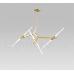 Lampadario moderno contemporaneo a 6 luci a 2 livelli nero dorato