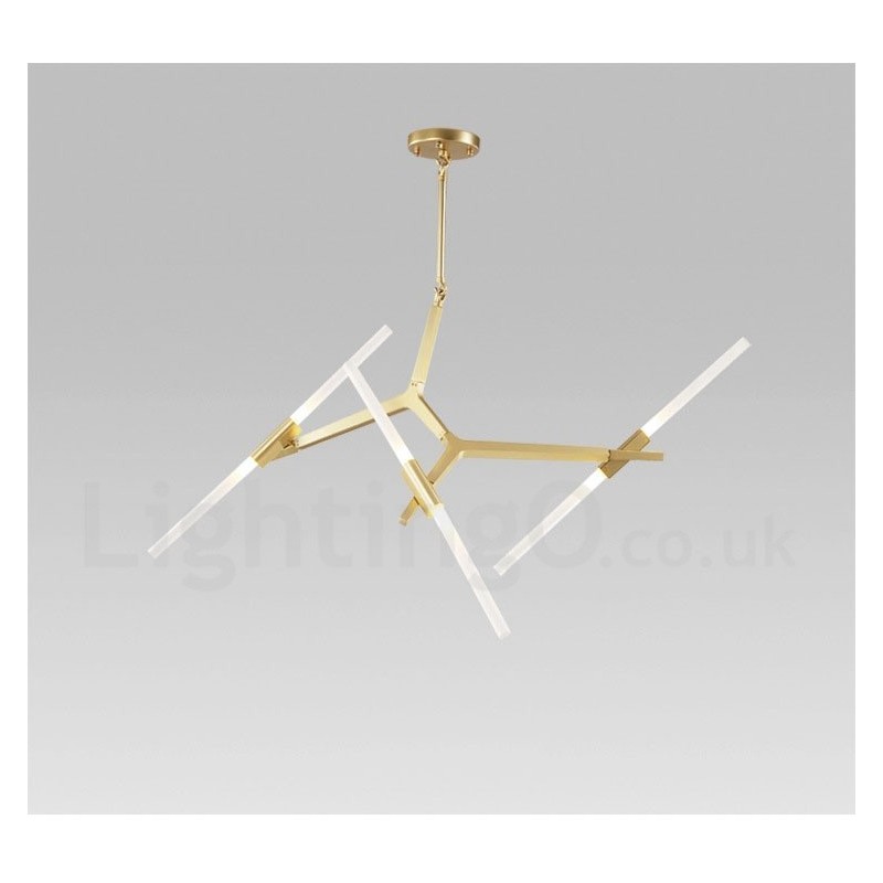 Lampadario moderno contemporaneo a 6 luci a 2 livelli nero dorato