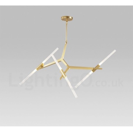 Lampadario moderno contemporaneo a 6 luci a 2 livelli nero dorato
