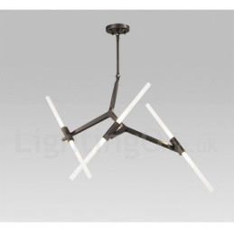 Lampadario moderno contemporaneo a 6 luci a 2 livelli nero dorato