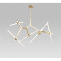 Lampadario contemporaneo a 10 luci nero dorato