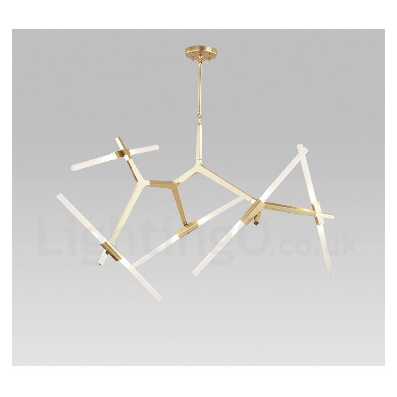 Lampadario contemporaneo a 10 luci nero dorato