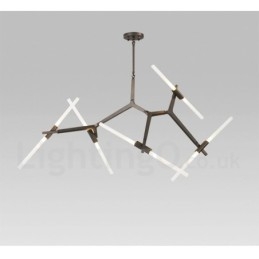 Lampadario contemporaneo a 10 luci nero dorato