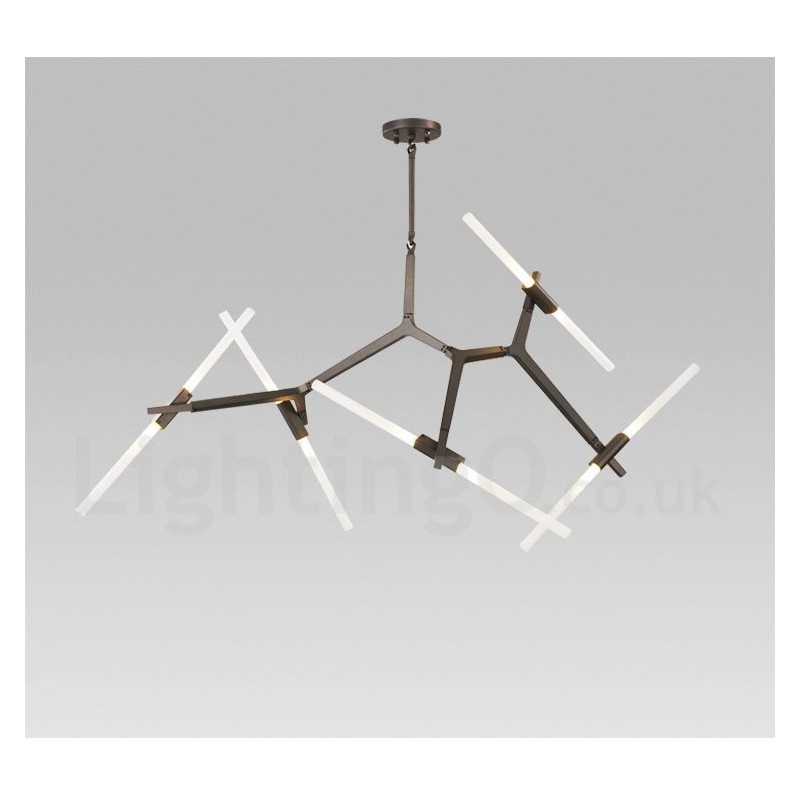 Lampadario contemporaneo a 10 luci nero dorato