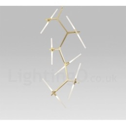 Lampadario contemporaneo a 12 luci nero dorato 70 x 188 cm