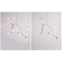 Lampadario contemporaneo a 12 luci nero dorato 70 x 188 cm