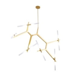 Lampadario contemporaneo a 12 luci nero dorato 70 x 188 cm