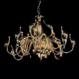 Lampadario moderno 24 luci G4 oro 4 livelli