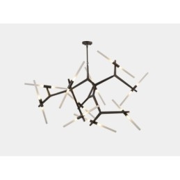 Lampadario contemporaneo a 20 luci nero dorato 200x165 cm