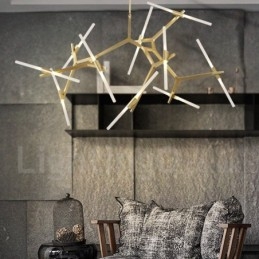 Lampadario contemporaneo a 20 luci nero dorato 200x165 cm