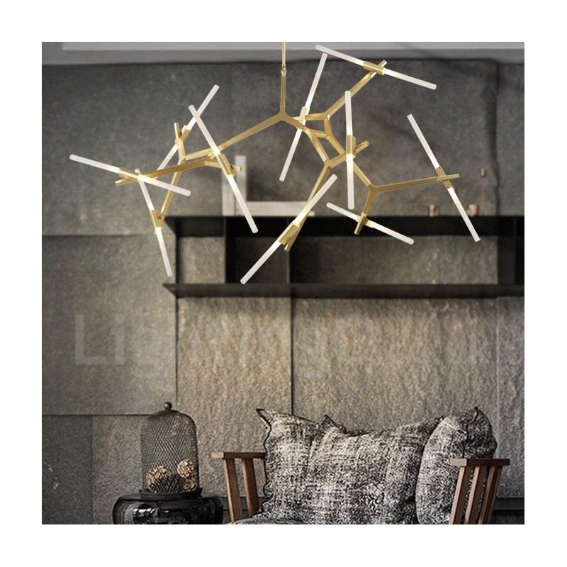 Lampadario contemporaneo a 20 luci nero dorato 200x165 cm