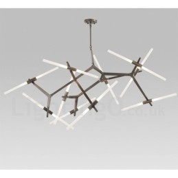 Lampadario contemporaneo a 20 luci nero dorato 200x165 cm