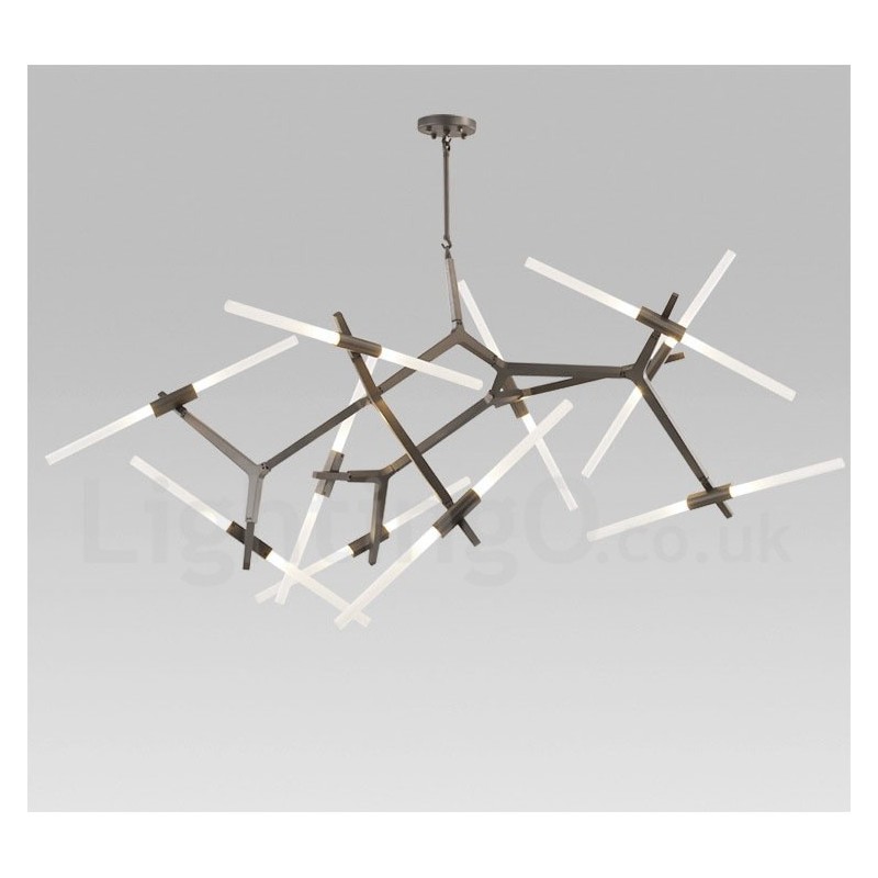 Lampadario contemporaneo a 20 luci nero dorato 200x165 cm