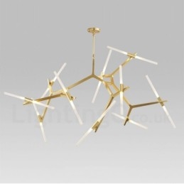 Lampadario contemporaneo a 20 luci nero dorato 200x165 cm