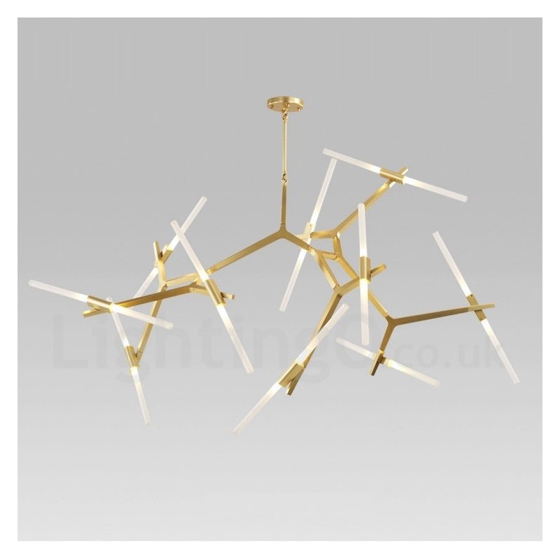 Lampadario contemporaneo a 20 luci nero dorato 200x165 cm