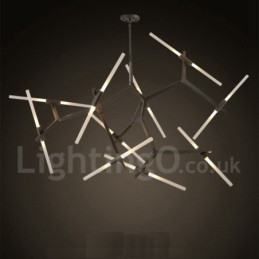 Lampadario contemporaneo a 20 luci nero dorato 200x165 cm