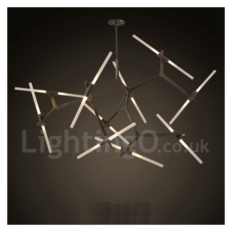 Lampadario contemporaneo a 20 luci nero dorato 200x165 cm
