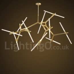 Lampadario contemporaneo a 20 luci nero dorato 200x165 cm