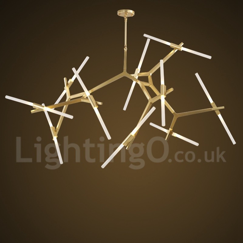 Lampadario contemporaneo a 20 luci nero dorato 200x165 cm