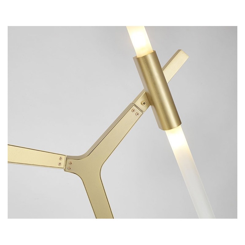 Lampadario contemporaneo a 20 luci nero dorato 200x165 cm