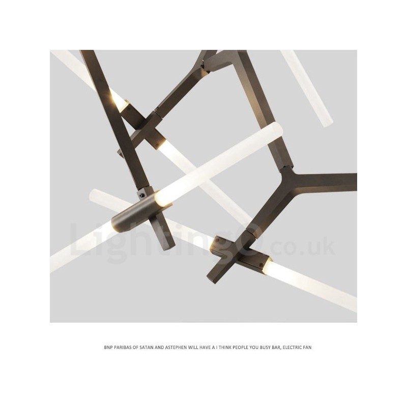 Lampadario contemporaneo a 20 luci nero dorato 200x165 cm