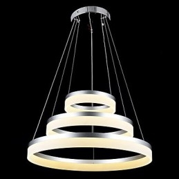 Lampadario a sospensione moderno rotondo in acrilico, a tre anelli