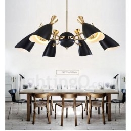 Lampadario contemporaneo a 6 luci in metallo 86 x 33 cm
